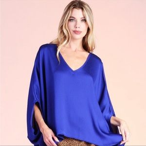 Poncho Top - Blue